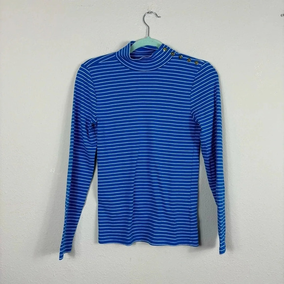 J. Crew Striped mockneck ribbed top 100% cotton in size S - Picture 3 of 15